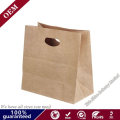 Wholesale Kraft Paper Bags Reusable Paper Lunch Bags Sandwich Paper Bags with Die Cut Hanle/Flat Handle